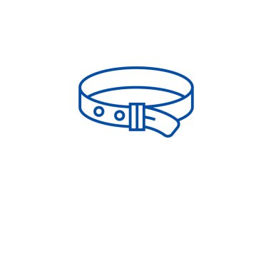 Köpek tasması satırı simgesi kavramı. Köpek tasması düz vektör simgesi, işaret, anahat illüstrasyon.