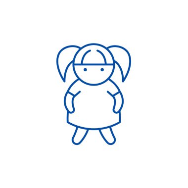 Bebek çizgi simgesini kavramı. Bebek düz vektör simgesi, işaret, anahat illüstrasyon.