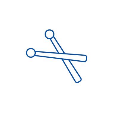 Sopaları satırı simgesi kavramı. Sopaları düz vektör simgesi, işaret, anahat illüstrasyon.