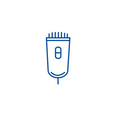 Elektrik lazor satırı simgesi kavramı. Elektrik lazor düz vektör simgesi, işaret, anahat illüstrasyon.