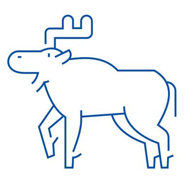 Elk satırı simgesi kavramı. Elk düz vektör simgesi, işaret, anahat illüstrasyon.