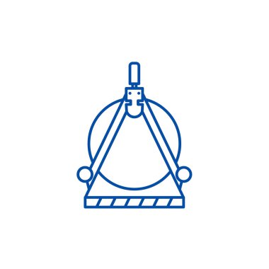 Mühendislik hesaplama satırı simgesi kavramı. Mühendislik hesaplama düz vektör simgesi, işaret, anahat illüstrasyon.