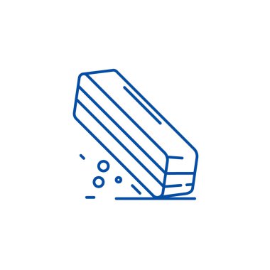 Silgi satırı simgesi kavramı. Silgi düz vektör simgesi, işaret, anahat illüstrasyon.