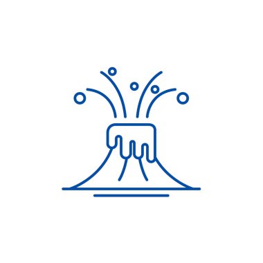 Patlama satırı simgesi kavramı. Patlama düz vektör simgesi, işaret, anahat illüstrasyon.