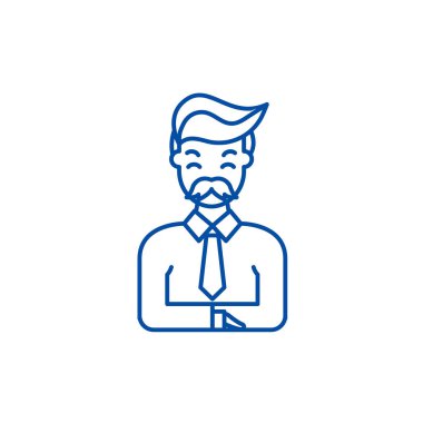 Deneyimli profesyonel çizgi simgesini kavramı. Deneyimli profesyonel düz vektör simgesi, işaret, anahat illüstrasyon.