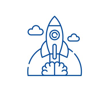 Arama satır simgesi kavramı. Keşif düz vektör simgesi, işaret, anahat illüstrasyon.