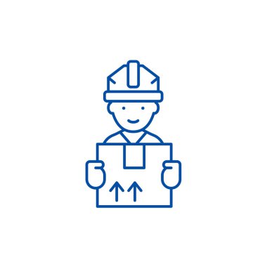 Ekspres teslimat satırı simgesi kavramı. Ekspres teslimat düz vektör simgesi, işaret, anahat illüstrasyon.