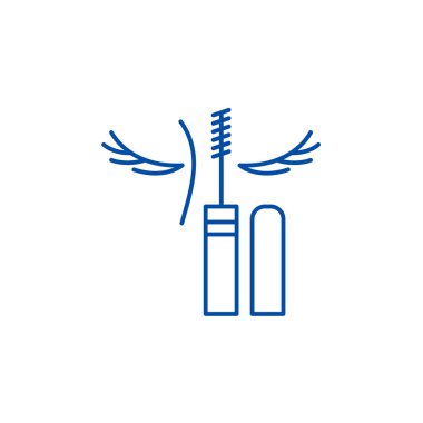 Göz makyaj çizgi simgesini kavramı. Göz makyaj düz vektör simgesi, işaret, anahat illüstrasyon.