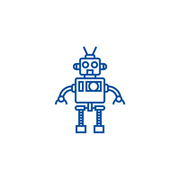 Cool ιδέα εικονίδιο γραμμή ρομπότ. Δροσερό ρομπότ επίπεδη διανυσματικό σύμβολο, πινακίδα, απεικόνιση περιγράμματος. — Διανυσματικό Αρχείο