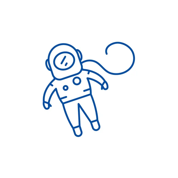 Concepto de icono de línea cosmonauta. Cosmonauta vector plano símbolo, signo, esquema ilustración . — Vector de stock