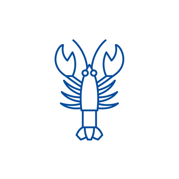 Concepto de icono de línea de cangrejo. Cangrejo de río vector plano símbolo, signo, esquema ilustración . — Vector de stock