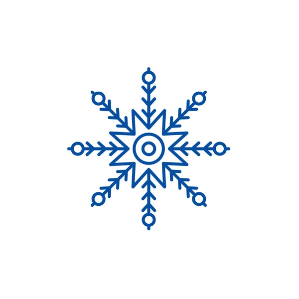 Creatieve sneeuwvlok lijn pictogram concept. Creatieve sneeuwvlok platte vector symbool, teken, overzicht illustratie. — Stockvector