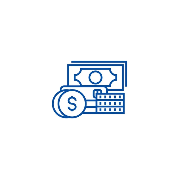 Kredit- und Debitline-Icon-Konzept. Kredit- und Debit-Flat-Vektor-Symbol, Zeichen, Umriss Illustration. — Stockvektor