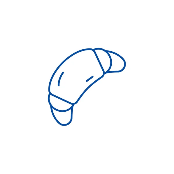 Croissant Line Icon Konzept. Croissant flache Vektorsymbol, Zeichen, Umriss Illustration. — Stockvektor