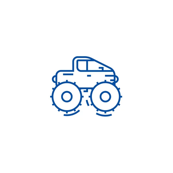 Geländewagen, Jeep Line Icon Konzept. Geländewagen, Jeep Flachvektorsymbol, Schild, Umrissillustration. — Stockvektor