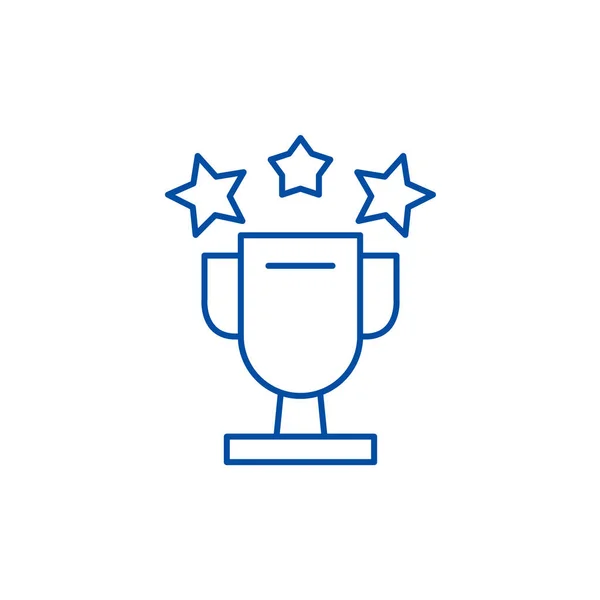 Concepto de icono de línea de premios Copa. Copa premios símbolo vectorial plano, signo, esbozo ilustración . — Vector de stock