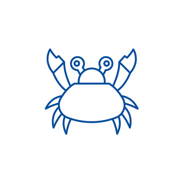 Schattig krab lijn pictogram concept. Schattig krab platte vector symbool, teken, overzicht illustratie. — Stockvector