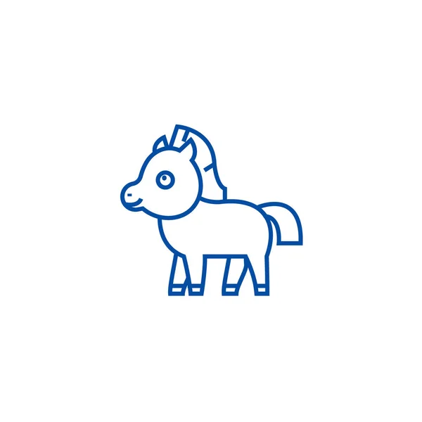 Söta föl häst rad ikon konceptet. Söta föl häst platt vektor symbol, underteckna, disposition illustration. — Stock vektor