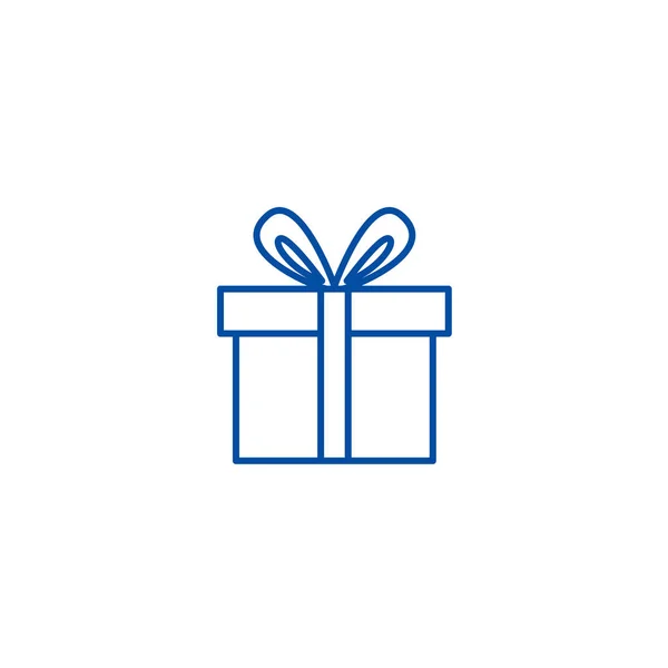 Lindo concepto de icono de caja de regalo. Lindo regalo caja plana vector símbolo, signo, esquema ilustración . — Archivo Imágenes Vectoriales