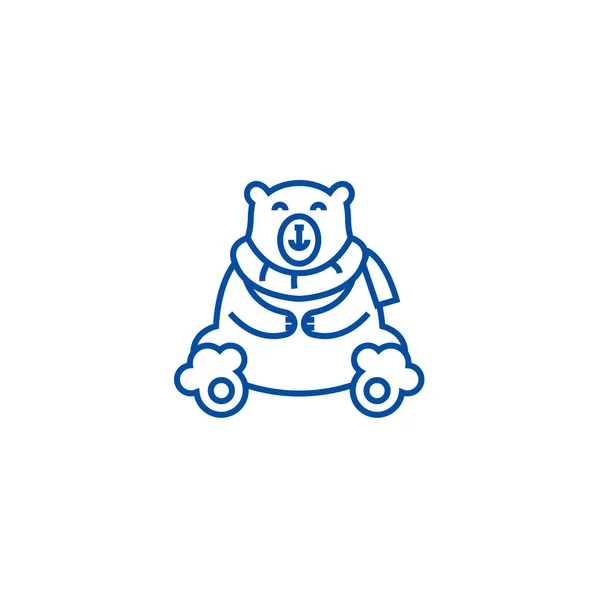 Słodkie niedźwiedź polarny linii ikona koncepcja. Słodkie niedźwiedź polarny płaskie wektor symbol, znak, ilustracja kontur. — Wektor stockowy