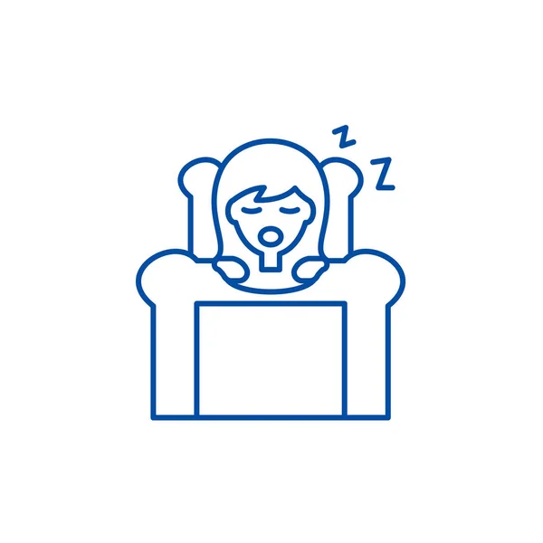 Djup sömn line ikonen koncept. Djup sömn platt vektor symbol, underteckna, disposition illustration. — Stock vektor