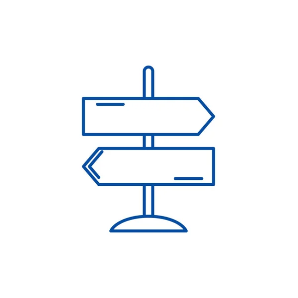 Icône de direction de ligne de voyage concept. Sens de déplacement symbole vectoriel plat, signe, illustration de contour . — Image vectorielle