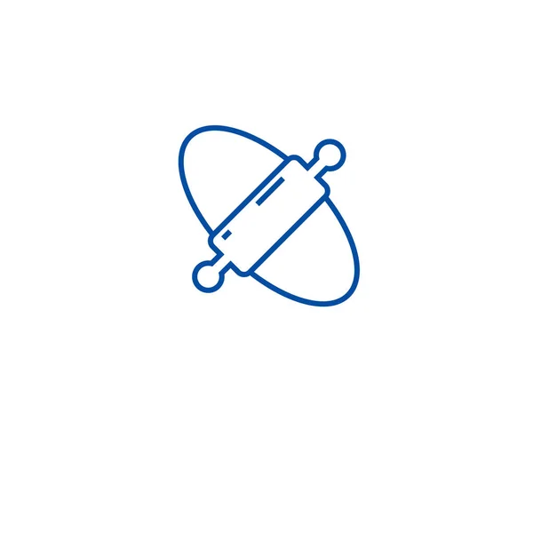 Concepto de icono de línea de rodillo de masa. Masa rodillo plano vector símbolo, signo, esquema ilustración . — Vector de stock