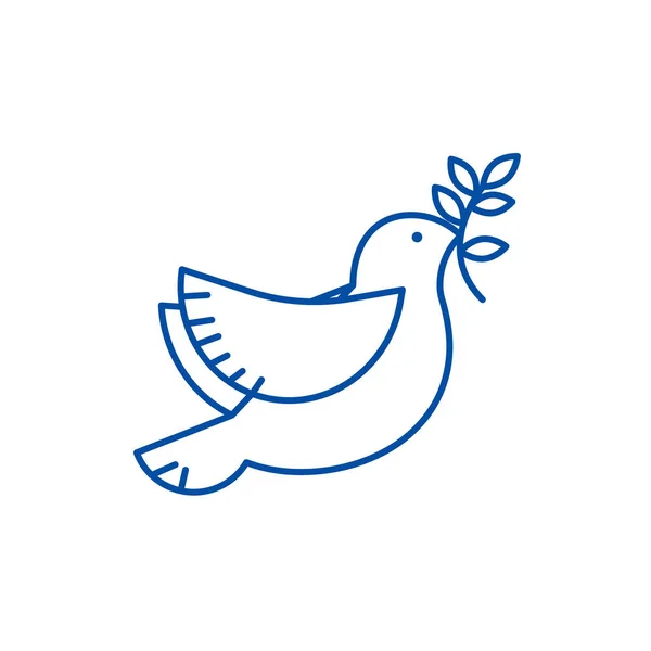 Dove, peace line icon concept. Dove, peace flat  vector symbol, sign, outline illustration. — Stock Vector