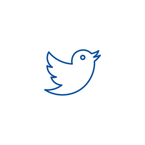 Paloma, concepto de icono de línea de twitter. Paloma, twitter vector plano símbolo, signo, esquema ilustración . — Archivo Imágenes Vectoriales