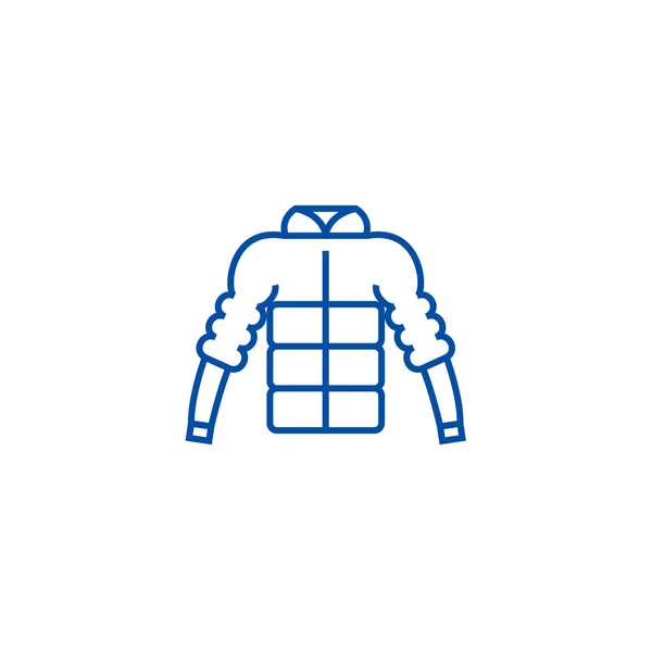 Down jacket line icon concept. Down jacket flat  vector symbol, sign, outline illustration.