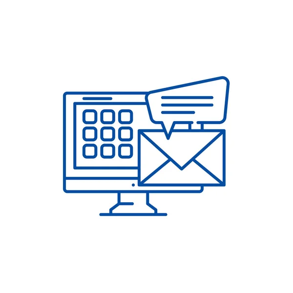 E-Mail Line Icon Konzept. E-Mail flache Vektorsymbol, Zeichen, Umriss Illustration. — Stockvektor