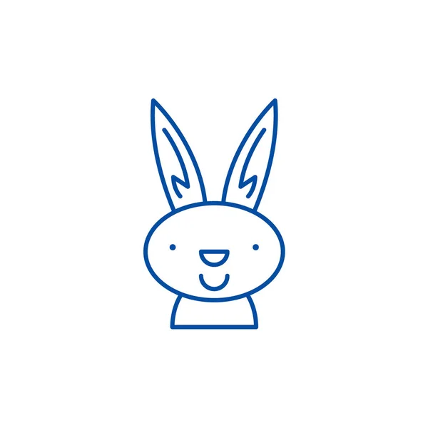 Easter bunny line icon concept. Easter bunny flat  vector symbol, sign, outline illustration. — Stock Vector