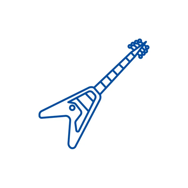 Gitara elektryczna linia ikona koncepcja. Gitara elektryczna płaskie wektor symbol, znak, ilustracja kontur. — Wektor stockowy