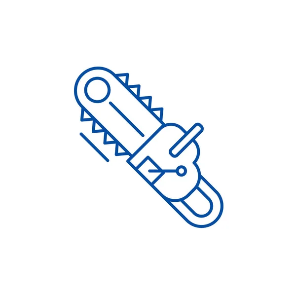 Icono de línea de sierra eléctrica concepto. Sierra eléctrica vectorial plana símbolo, signo, esquema ilustración . — Archivo Imágenes Vectoriales