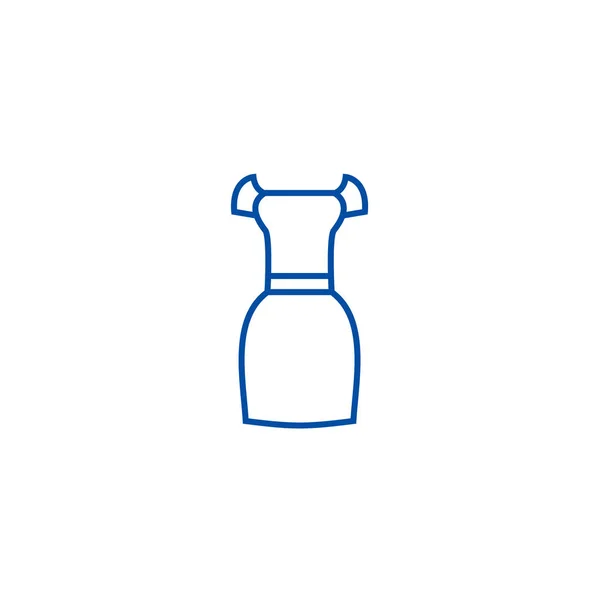 Elegante jurk lijn pictogram concept. Elegante jurk platte vector symbool, teken, overzicht illustratie. — Stockvector
