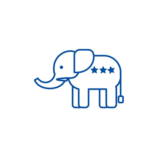 Elephant usa, concept d'icône de ligne de parti républicain. Elephant usa, républicain parti plat vecteur symbole, signe, illustration de contour . — Image vectorielle