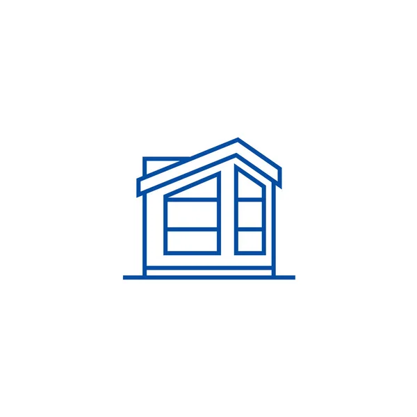 Russian cottage line icon concept. Russian cottage flat vector symbol, sign, outline illustration . — стоковый вектор