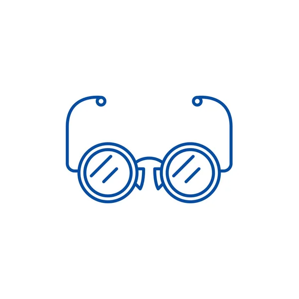 Brillen linieren das Icon-Konzept. Brille flaches Vektorsymbol, Zeichen, Umrissdarstellung. — Stockvektor