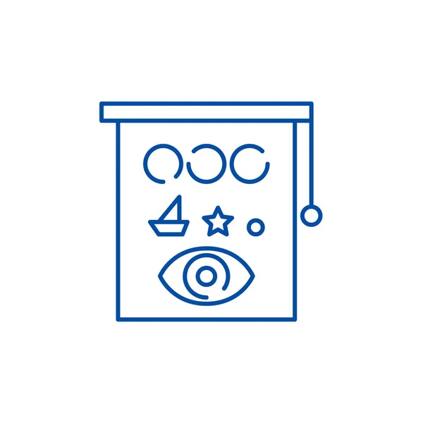 Eyesight check line icon concept. Eyesight check flat  vector symbol, sign, outline illustration. — Stock Vector