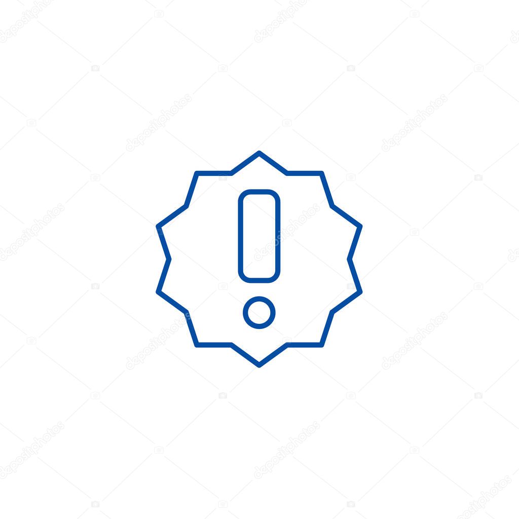 Exclamation line icon concept. Exclamation flat  vector symbol, sign, outline illustration.