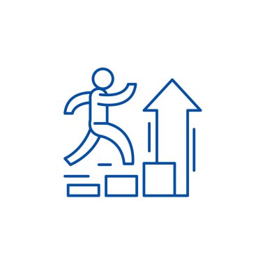 Kişisel gelişim satırı simgesi kavramı. Kişisel gelişim düz vektör simgesi, işaret, anahat illüstrasyon.