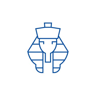 Firavun satırı simgesi kavramı. Firavun düz vektör simgesi, işaret, anahat illüstrasyon.