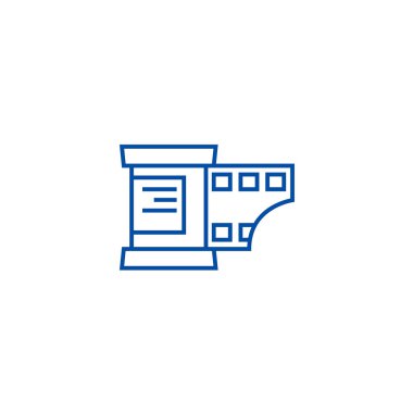 Fotoğraf şerit çizgi simgesini kavramı. Fotoğraf şerit düz vektör simgesi, işaret, anahat illüstrasyon.