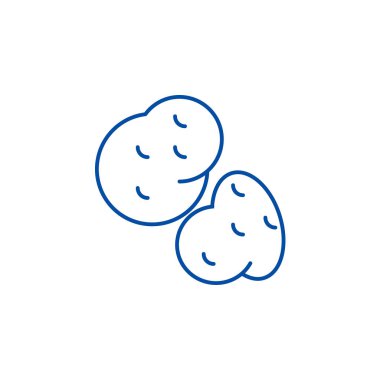 Patates satırı simgesi kavramı. Patates düz vektör simgesi, işaret, anahat illüstrasyon.