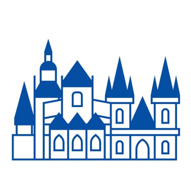 Prag satırı simgesi kavramı. Prag düz vektör simgesi, işaret, anahat illüstrasyon.