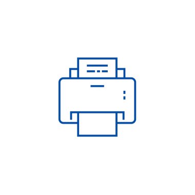 Yazıcı satırı simgesi kavramı. Yazıcı düz vektör simgesi, işaret, anahat illüstrasyon.