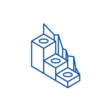 Üretim geliştirme satırı simgesi kavramı. Üretim geliştirme düz vektör simgesi, işaret, anahat illüstrasyon.