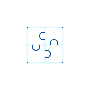 Satırı simgesi kavram bulmaca. Bulmaca düz vektör simgesi, işaret, anahat illüstrasyon.