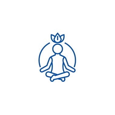 Gevşeme hat simgesi kavramı. Gevşeme düz vektör simgesi, işaret, anahat illüstrasyon.