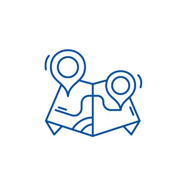 Yol çizgi simgesini kavramı. Yol düz vektör simgesi, işaret, anahat illüstrasyon.